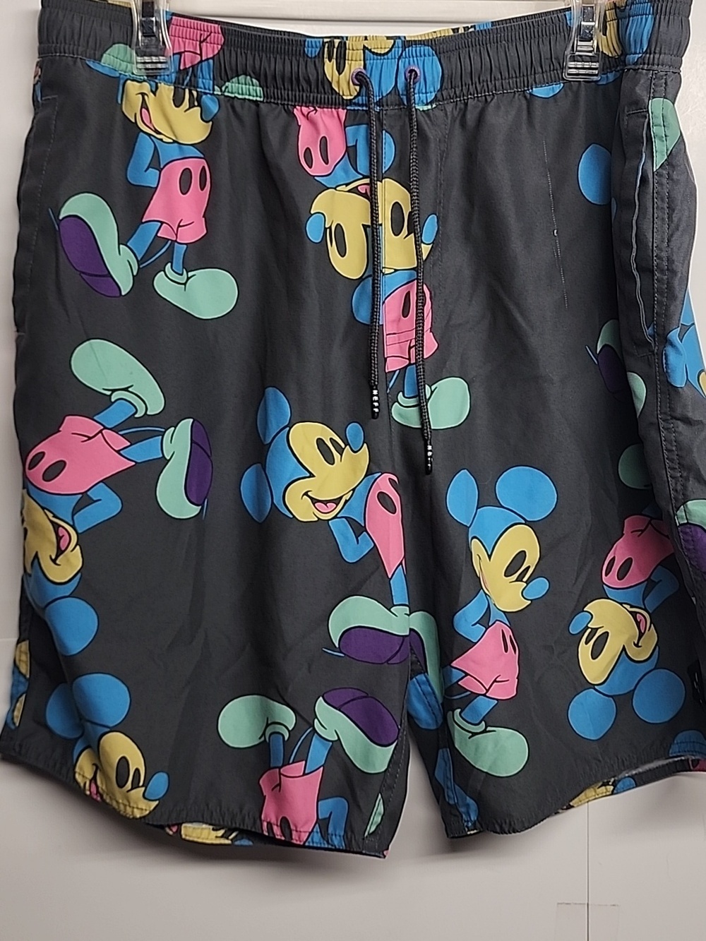 Disney Neff Black Swim/Board Shorts Multicolor Mickey Print Sz XL Lightweight